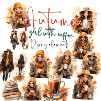 Zestaw Autumn Girl With Coffee 01