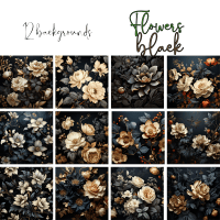 Zestaw Flowers Black 01